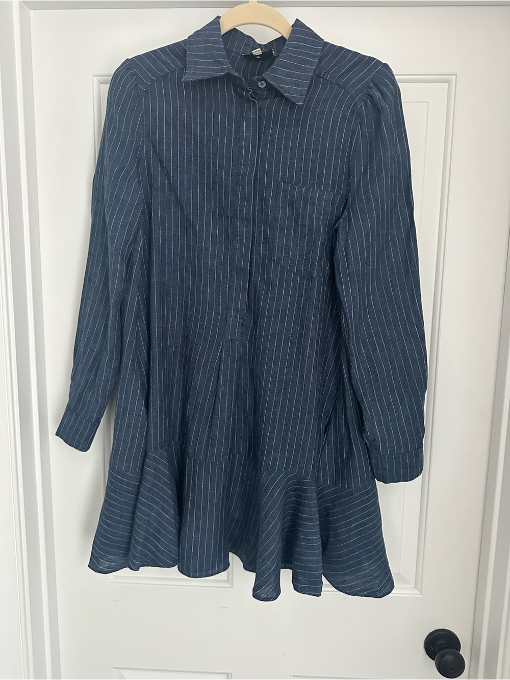 Tuckernuck Navy Pinstripe Shirt Dress XS like New